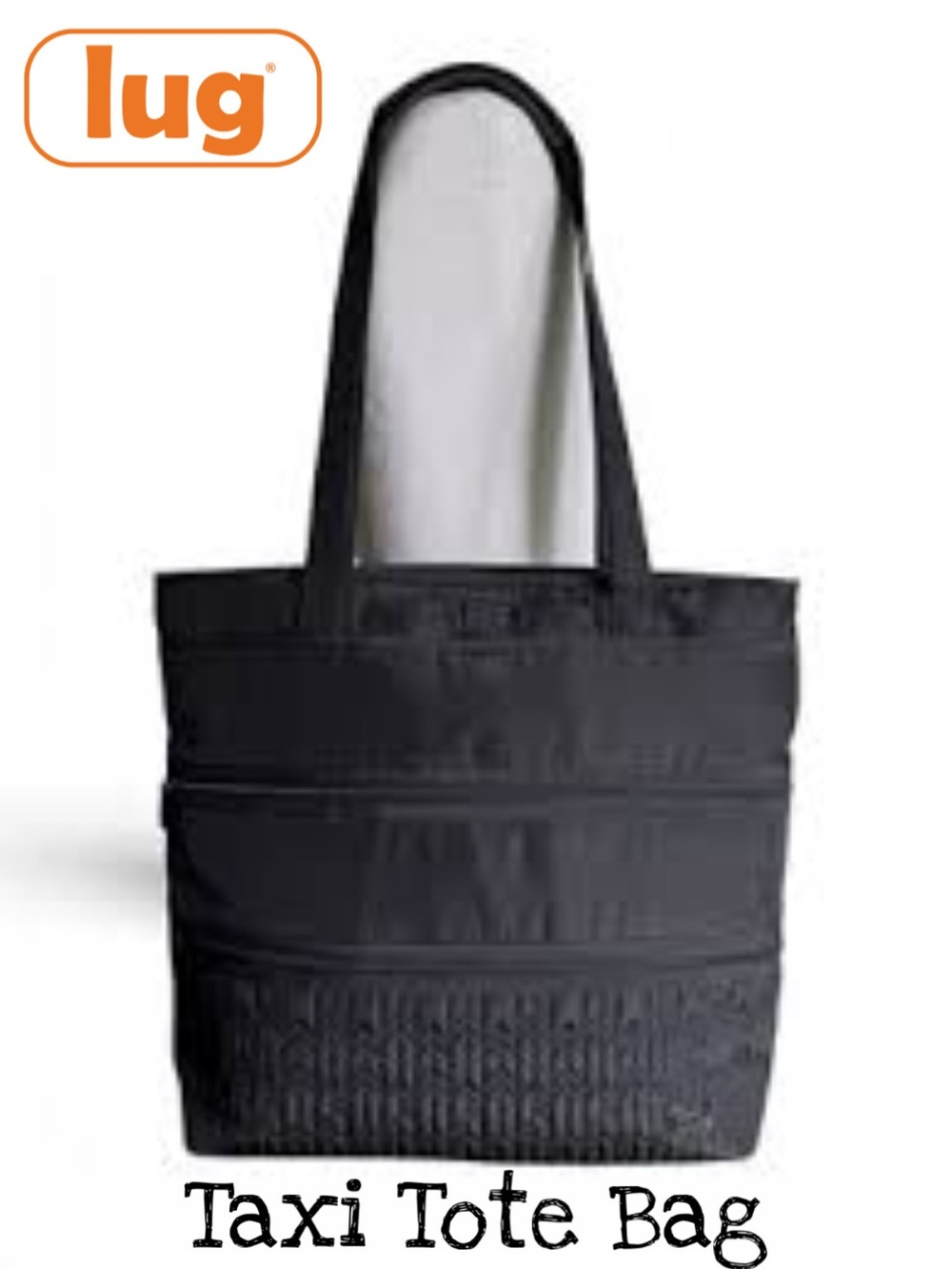 Lug Black Taxi Quilted Tote Bag w/multiple pockets Excellent Condition
